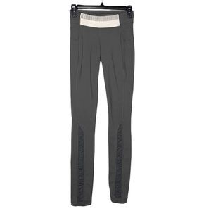Lululemon Gray & White Leggings with Tuxedo Stripe on front leg Active Wear
